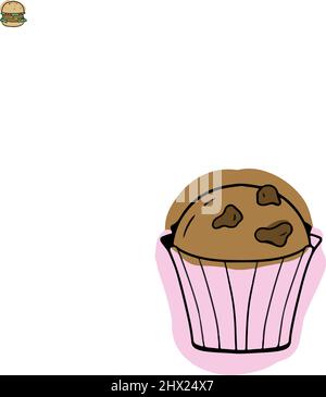 Buntkritzel Muffin Cup Vektor Stock Vektor