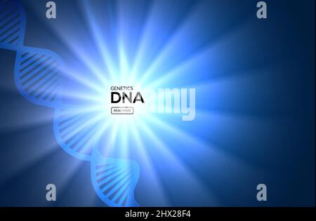 DNA-Vektor Hintergrund Biologie Molekül Wissenschaft Gen. Biotechnologie genetische Chemie wissenschaftliches Konzept Stock Vektor