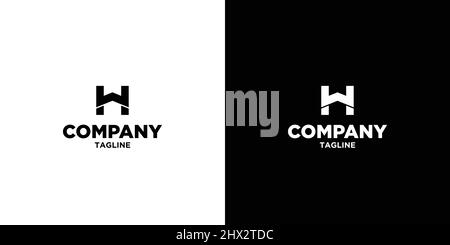 Das WH Initials Logo Design eignet sich für einfache und moderne Wohn- und Immobilienunternehmen Stock Vektor