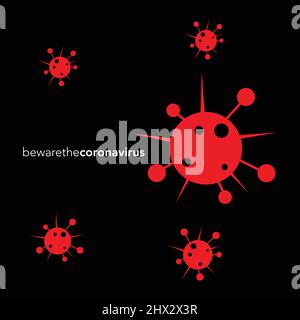 Gefahrenlogo für Coronavirus 3 Stock Vektor