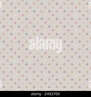 Abstraktes Muster, Nahtloses Ornament mit Polka-Punkt, Hintergrund mit Wiederholungsflecken, Textildruck, Tapetendesign Stockfoto
