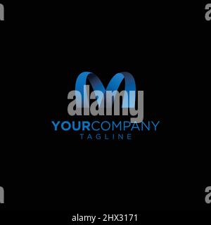 Das M-Logo ist futuristisch und modern Stock Vektor