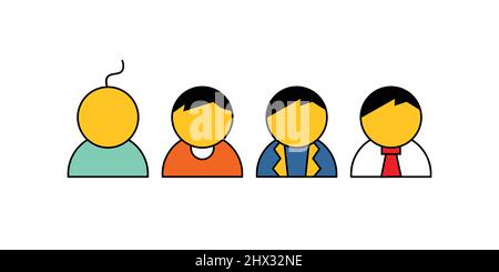 Attraktives und modernes Illustrationsdesign für das Alter Stock Vektor