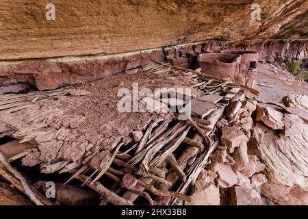 Die Horse Collar Ruin ist eine 1000 Jahre alte Ancestral Puebloan Cliff Wohnung im Natural Bridges National Monument, Utah. Stockfoto