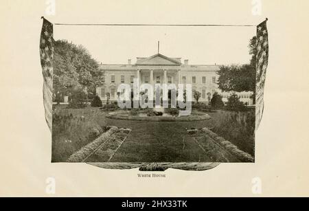 White House Exterieur aus dem Buch "The Washington Monument Illustrated; kompletter Führer und Geschichte; authentische Fakten und Zahlen; Bildstadt von Washington" von Ina Capitola Emery, Veröffentlicht 1913 Stockfoto