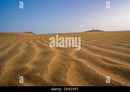 Blick auf Sand und Dünen in Maspalomas, Gran Canaria, Kanarische Inseln, Spanien, Europa Stockfoto