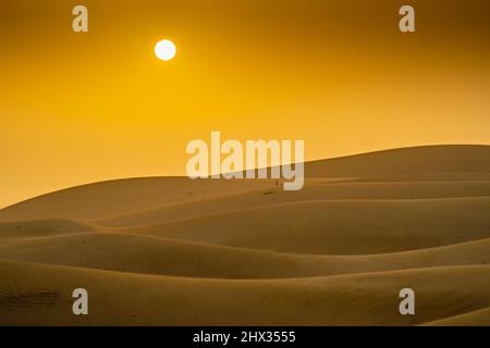 Blick auf Sand und Dünen in Maspalomas, Gran Canaria, Kanarische Inseln, Spanien, Europa Stockfoto