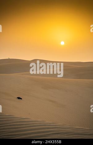 Blick auf Sand und Dünen in Maspalomas, Gran Canaria, Kanarische Inseln, Spanien, Europa Stockfoto