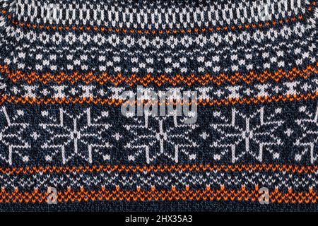 Sweatshirt-Qualität mit norwegischem Strickrosenmuster (Selburose) Stockfoto