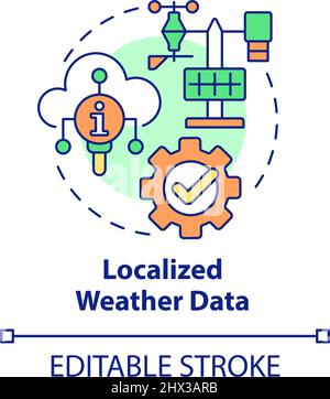 Symbol für lokalisiertes Wetterdatenkonzept Stock Vektor