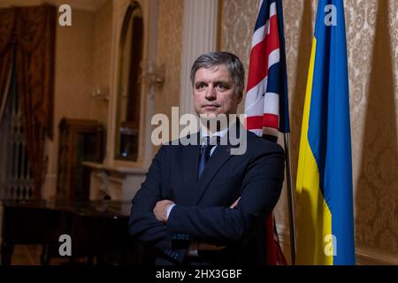 Vadym Wolodymyrowytsch Prystaiko, ukrainischer Diplomat, und der außerordentliche und bevollmächtigte Botschafter der Ukraine in Großbritannien Stockfoto