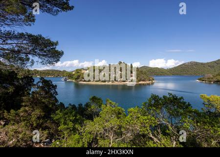 Saint Mary's Island und Kloster im Mljet National Park Stockfoto