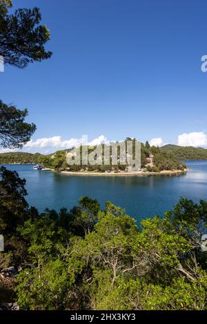 Saint Mary's Island und Kloster im Mljet National Park Stockfoto