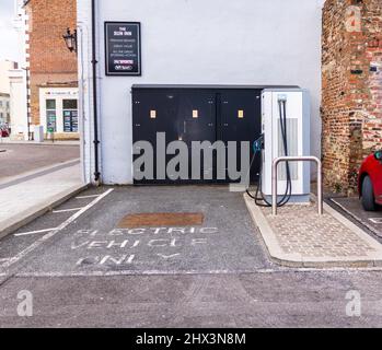 Elektrische Ladepunkte für Elektroautos in Stockton on Tees, England, Großbritannien Stockfoto