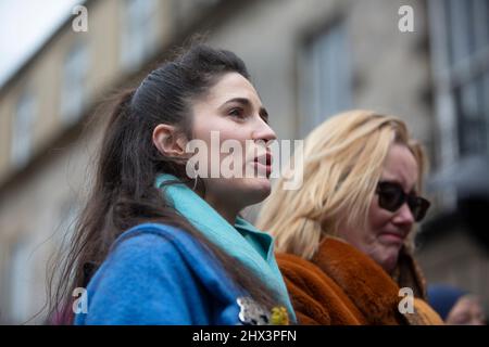 Edinburgh, Großbritannien. 9. März 2022. Schottische Künstler für die Ukraine Demonstration gegen die russische Invasion protestieren im russischen Konsulat in Edinburgh. Schottland Bild: Pako Mera/Alamy Live News Stockfoto