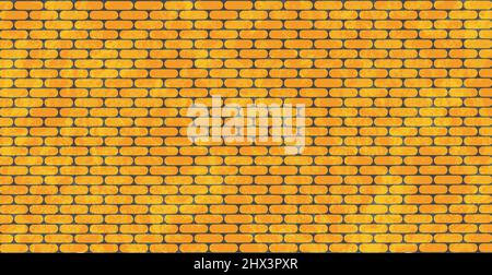 Panorama Hintergrund Textur alt orange Mauerwerk, Peeling Farbe - Vektor-Illustration Stock Vektor