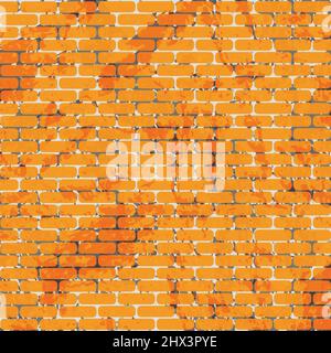 Hintergrundtextur altes orangefarbenes Mauerwerk, abblätternde Farbe - Vektorgrafik Stock Vektor
