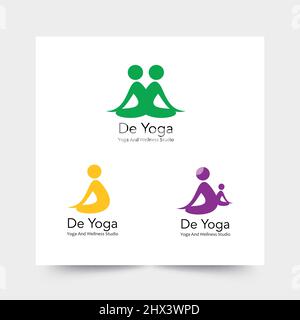 Schlichtes und elegantes Logo für das Yoga-Training Stock Vektor