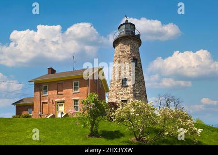 Charlotte-Genesee Lighthouse erbaut 1822 in Rochester New York, dem ältesten erhaltenen Leuchtturm am Lake Ontario Stockfoto