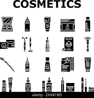 Kosmetik Für Visage Skin Treat Icons Set Vector Stock Vektor