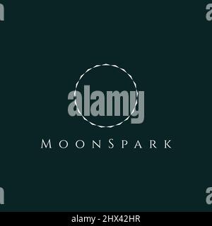 Modernes und luxuriöses Mondfunken-Logo-Design Stock Vektor