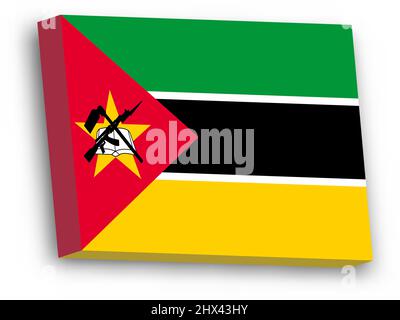 3D Vektorflagge von Mosambik Stock Vektor