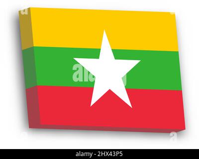 3D Vektorflagge von Myanmar Stock Vektor
