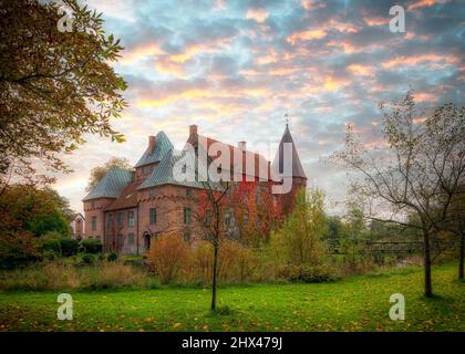 Schloss Ortofta in der Region Eslov in Südschweden in der Herbstsaison. Stockfoto