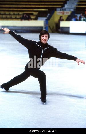 Britischer Eiskunstläufer Robin Cousins. 1979 auf dem Eis Stockfoto