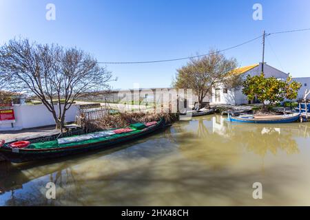 Boote in Carrera de La Reina, El Palmar, Provinz Valencia, Spanien Stockfoto