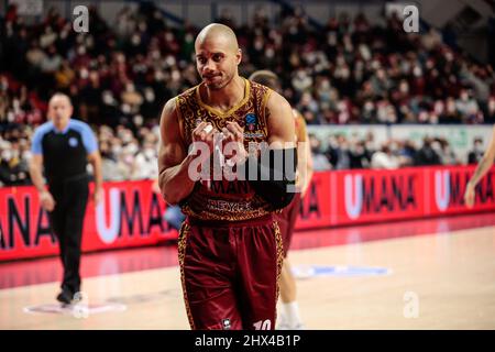 Palasport Taliercio, Venedig, Italien, marzo 09, 2022, Jordan Morgan (Umana Reyer Venezia) während der Umana Reyer Venezia gegen Virtus Segafredo Bologna - Basketball EuroCup Championship Stockfoto