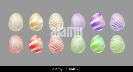 Frohe Ostern Hintergrund mit gold Glanz dekoriert Ei. Vector Illustration Grußkarte, ad, Förderung, Poster, Flyer. Freudige wünsche, Urlaub greetin Stock Vektor