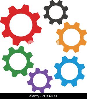 Farbenfrohe Symbole für die Ausrüstung. Anpassung und Anpassung. Editierbare Vektoren. Stock Vektor