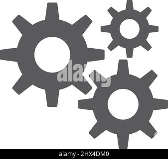 Zahnradsymbol. Anpassung, Einstellungen und Konfiguration. Editierbare Vektoren. Stock Vektor