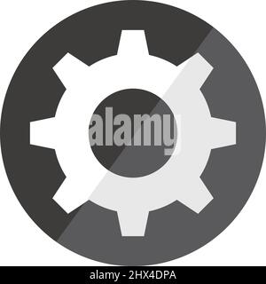 Round Gear Icon.Einstellung, Anpassung, Anpassung und Fabriken. Editierbare Vektoren. Stock Vektor