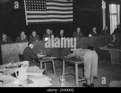 Kriminelle - Belsen-Prozesse - Deutschland War File. 30. November 1945. (Foto von Associated Press Photo). Stockfoto