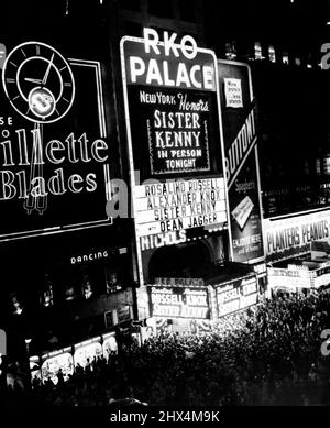 Theater. 15. Oktober 1946. (Foto von Associated Press Photo). Stockfoto