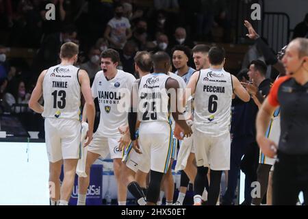 Cremona, Italien. 09. März 2022. Vanoli Basket Cremona während Vanoli Basket Cremona vs GeVi Napoli, Italienische Basketball A Serie Championship in Cremona, Italien, März 09 2022 Quelle: Independent Photo Agency/Alamy Live News Stockfoto