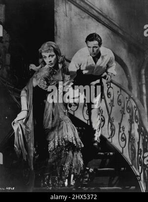 „A Streetcar named Desire“, eine Elia Kazan-Produktion von Charles K. Feldman mit Vivien Leigh und Marlon Brando. Die Stars, Vivien Leigh und Marlon Brando. Die viel diskutierte Filmversion des Trikals „A Streetcar named Desire“ des amerikanischen Dramatikers Tennessee Williams wird in Kürze in Auckland gezeigt. Der Film zeigt Vivien Leigh, die Blanche Dubois in der Londoner Bühnenproduktion spielte, und Marlon Brando (Stan) und Kim Hunter (Stan) und Kim Hunter (Stella) von der New Yorker Bühnenproduktion. Brando wird hier wegen seiner Rolle im Film „die Männer“ in Erinnerung bleiben. Karl Malden spielt Stockfoto