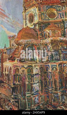 Oskar Kokoschka, der Dom (Fragment, Detail), Florenz, 1948; Der Dom von Florenz (Ausschnitt); Katedra we Florencji, 奥斯卡·柯克西卡 obraz olejny, katedra Stockfoto
