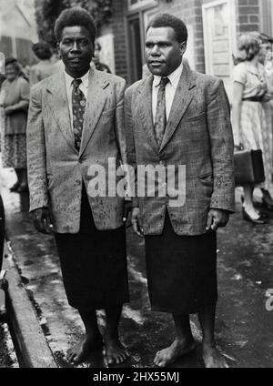 Salomonen - Bevölkerung - Männer. 15. April 1952. Stockfoto