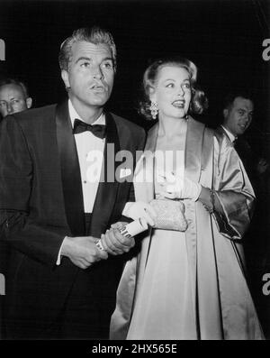 Mr & Mrs im echten Leben. Fernando Lamas und Arlene Dahl. 23.Mai 1955. Stockfoto