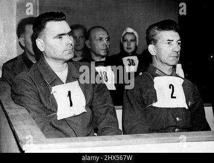 Dr. Fritz Klein, Josef Kramer. 17. November 1945. Stockfoto