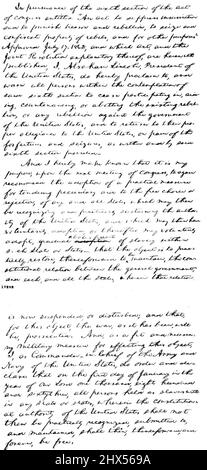 Diese Kopie von zwei Seiten aus der Sammlung, die im Juli 26 in der Library of Congress in Washington veröffentlicht wurde, ist der erste Entwurf von Abraham Lincolns berühmter Emanzipationsproklamation. 27. Juli 1947. (Foto von Associated Press Photo). Stockfoto