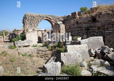 Türkei, Ephesus, in der Nähe von Selcuk, Hadrianstempel, Ruinen Stockfoto