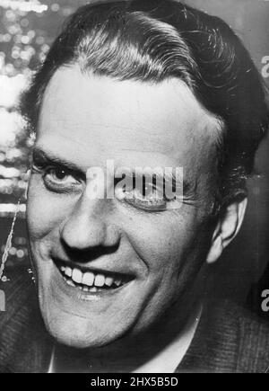 Dr. Billy Graham, Amerikanischer Evangelist. 9. November 1954. (Foto von Max Ehlert, Camera Press) Stockfoto