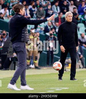 Sevilla, Spanien. 09. März 2022. 9.. März 2022; Stadion Benito Villamarin; Sevilla; Spanien; UEFA Europa League; Betis vs Eintracht Frankfurt; Manuel Pellegrini (Betis) 900/Cordon Press Credit: CORDON PRESS/Alamy Live News Stockfoto