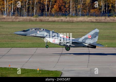 Polnische Luftwaffe Mikoyan Gurevich Mig 29UB Fulcrum Stockfoto