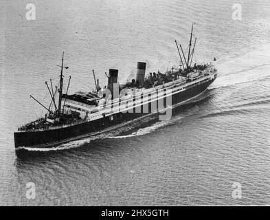 Ankunft in Auckland von Vancouver - eine Luftaufnahme von R.M.S. Niagara aufgenommen am 10. August. Für eine mögliche zukünftige Verwendung auf Datei aufbewahren. 08. September 1931. (Foto der Auckland Weekly News). Stockfoto