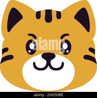 Leiter der niedlichen Katze Cartoon Charakter Design Stock Vektor